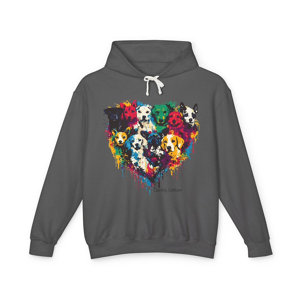 Thumbnail: Dog Heart Shape Pop Art Hooded Sweatshirt