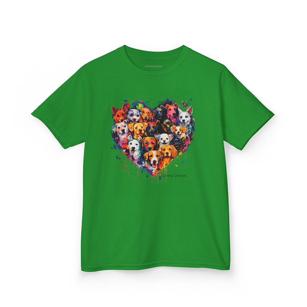 Thumbnail:  Kids Dog Heart Shape Pop Art Tee