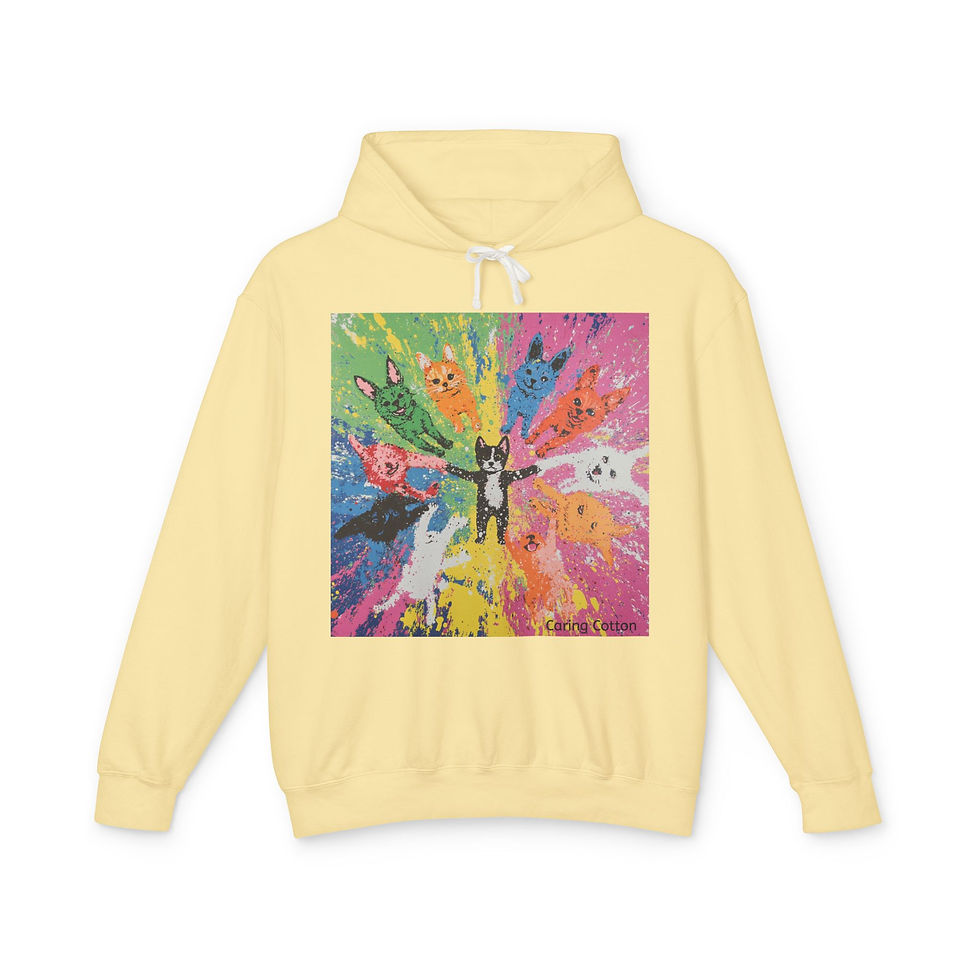 Thumbnail: Cat Pow Wow Pop Art Hooded Sweatshirt
