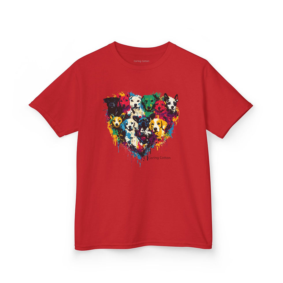 Thumbnail: Kids Dog Heart Shape Pop Art Tee