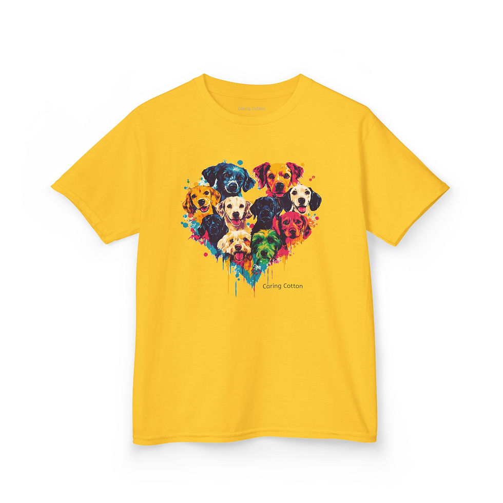 Thumbnail: Kids Dog Heart Shape Pop Art Tee