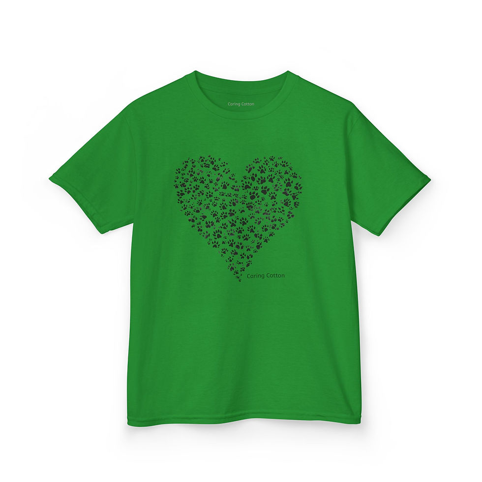 Thumbnail: Kids Paw Print Heart Pop Art Tee