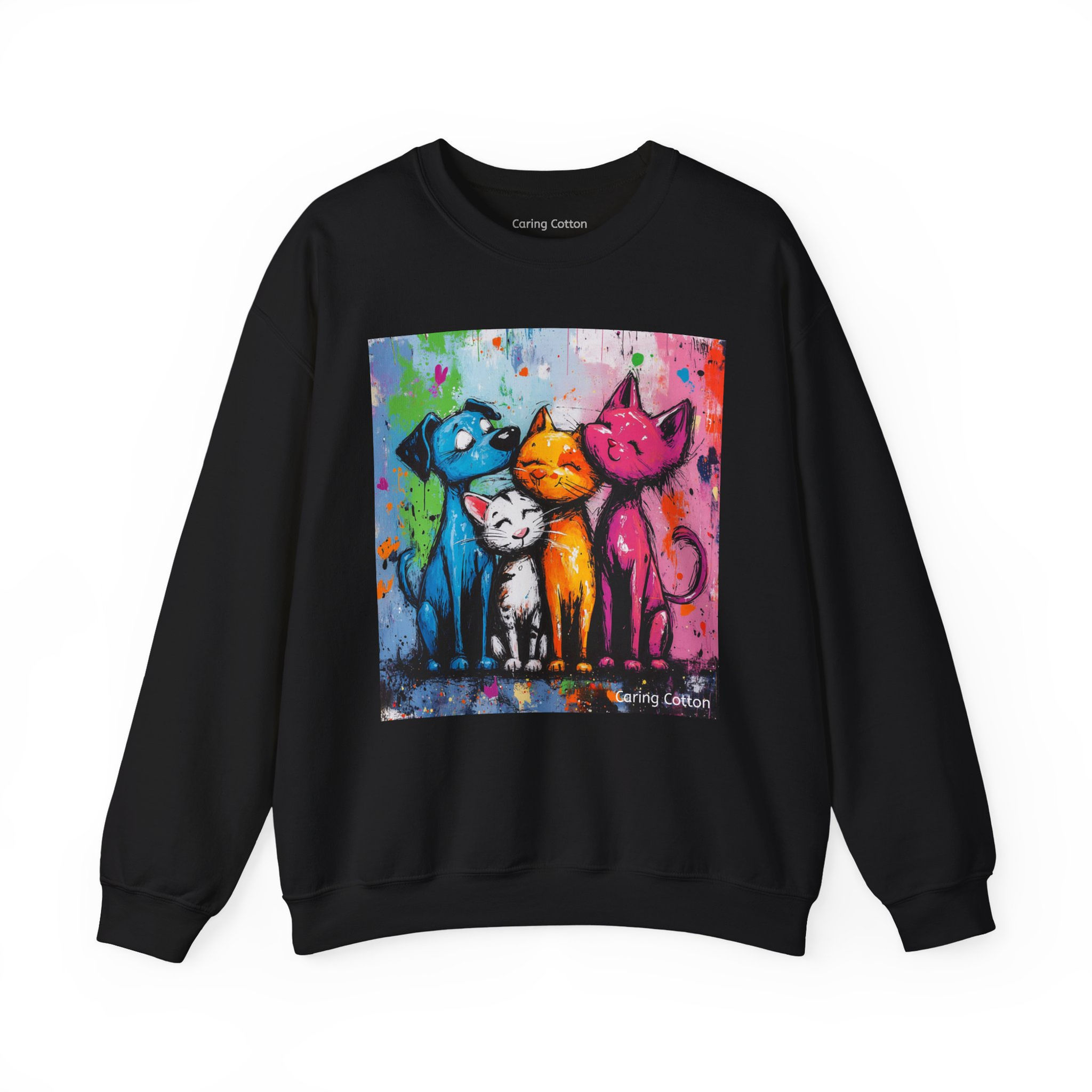 Cats and Dogs Crew Pop Art Sweatshirt