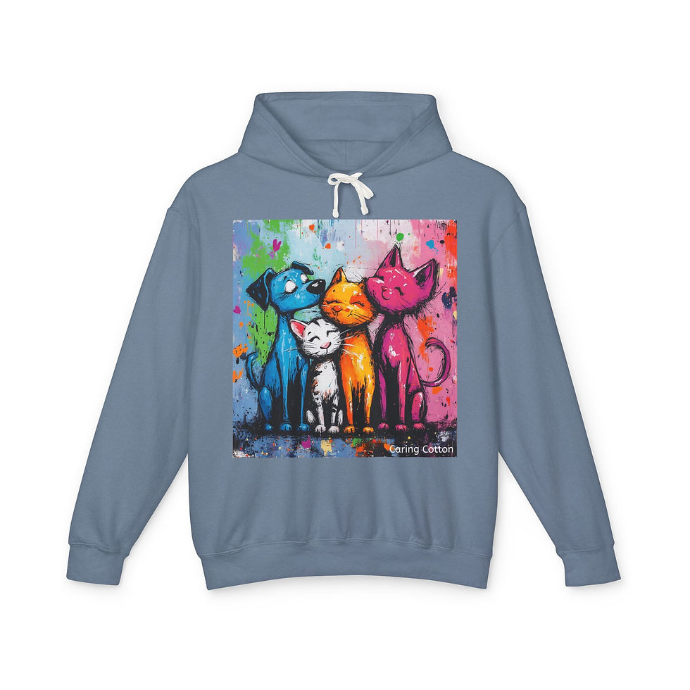 Thumbnail: Dog and Cat Crew Pop Art Hooded Sweatshirt