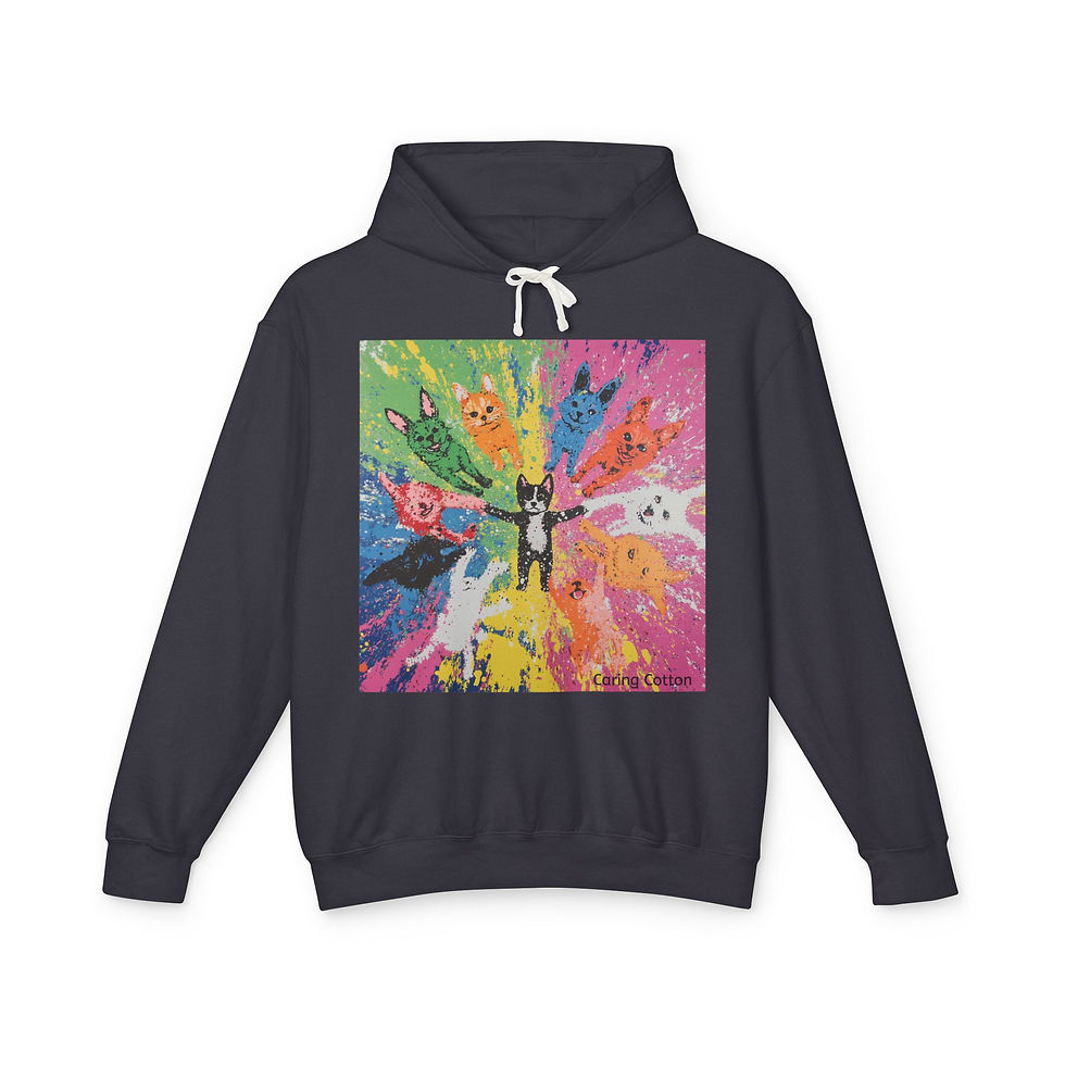 Thumbnail: Cat Pow Wow Pop Art Hooded Sweatshirt