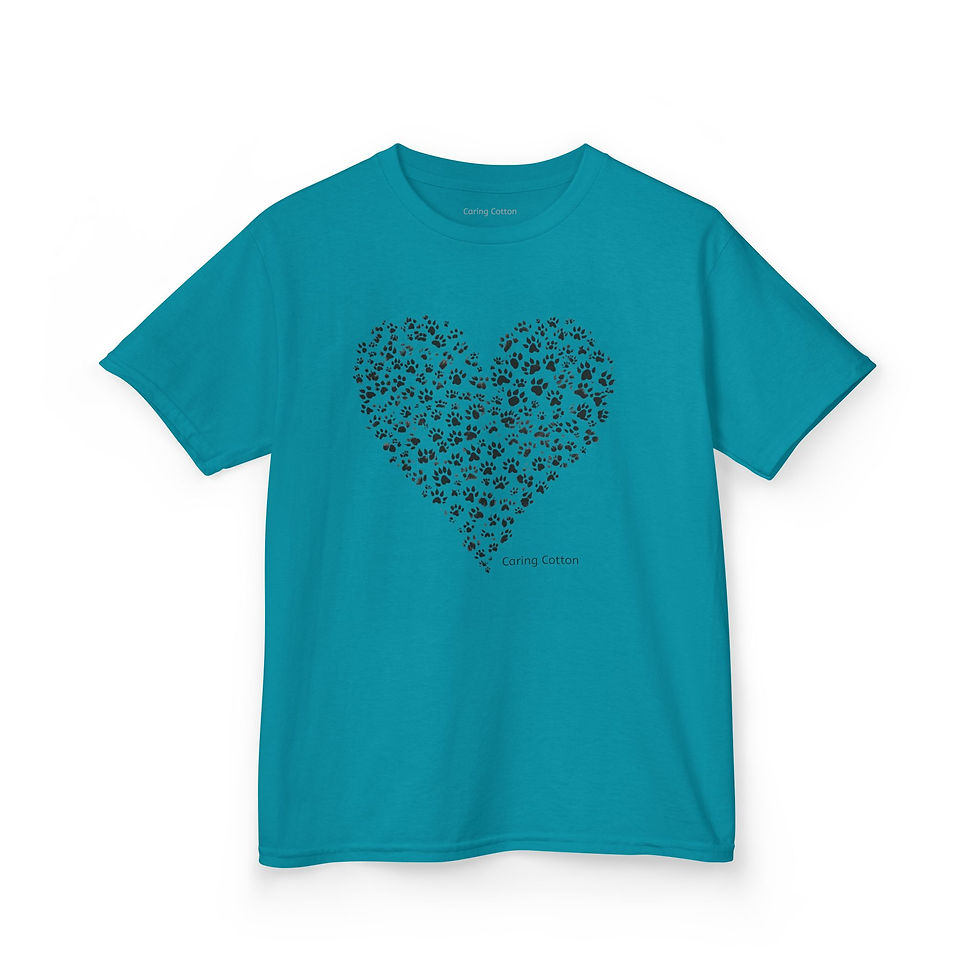 Thumbnail: Kids Paw Print Heart Pop Art Tee