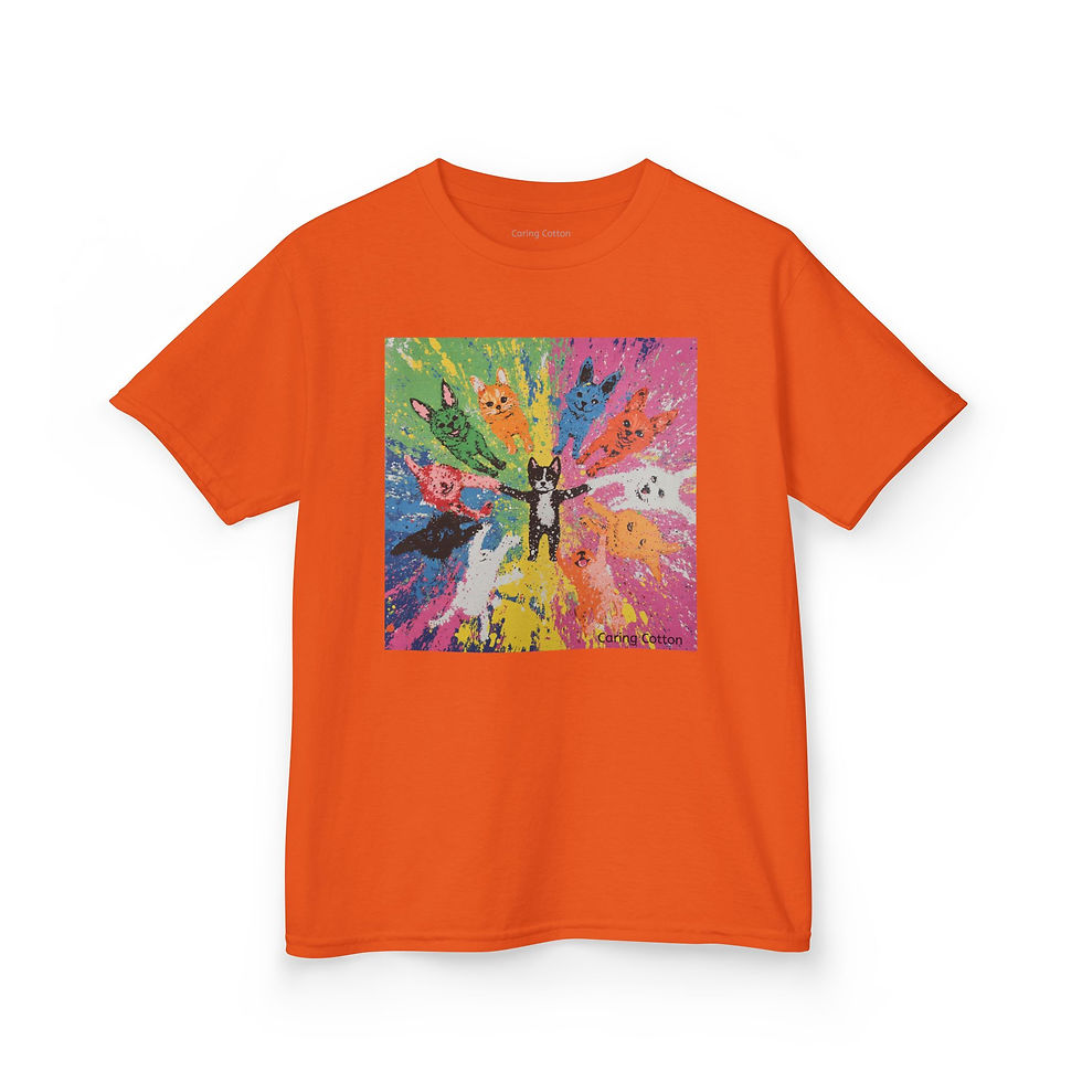 Thumbnail: Kids Cat Pow Wow Pop Art Tee