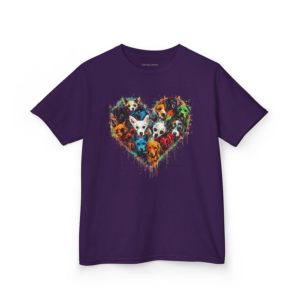 Thumbnail: Kids Dog Heart Shape Pop Art Tee