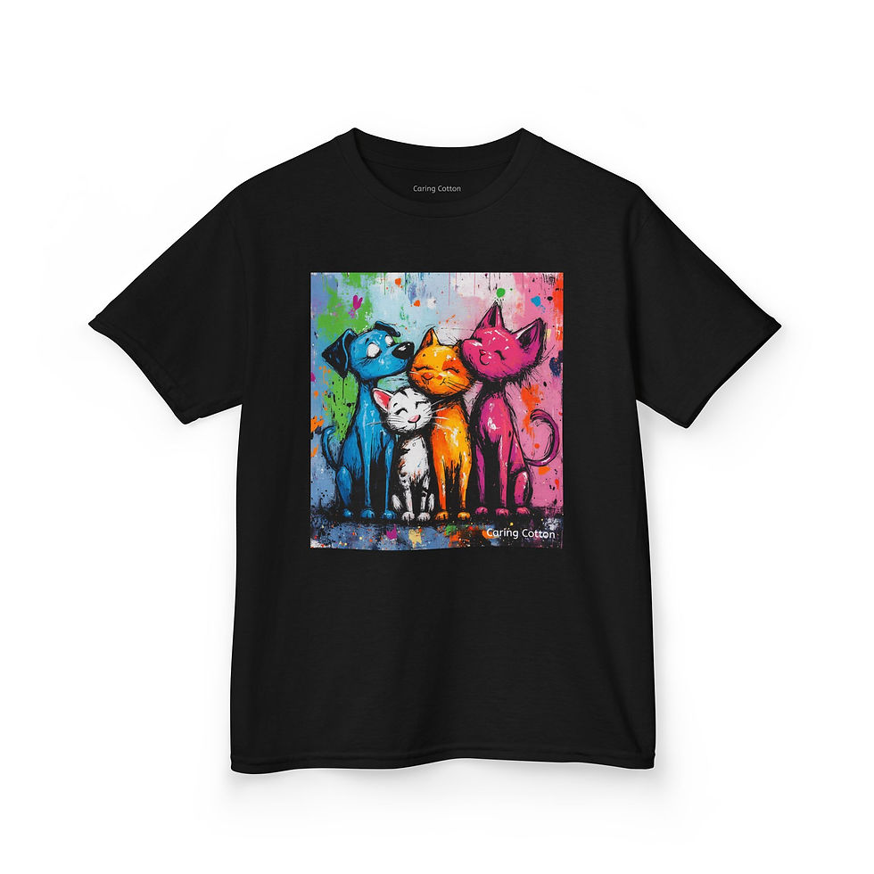 Thumbnail: Kids Cat & Dog Crew Pop Art Tee