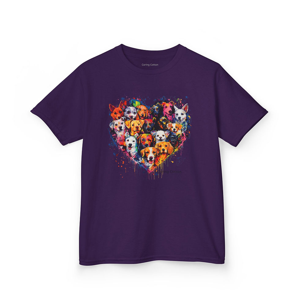 Thumbnail:  Kids Dog Heart Shape Pop Art Tee