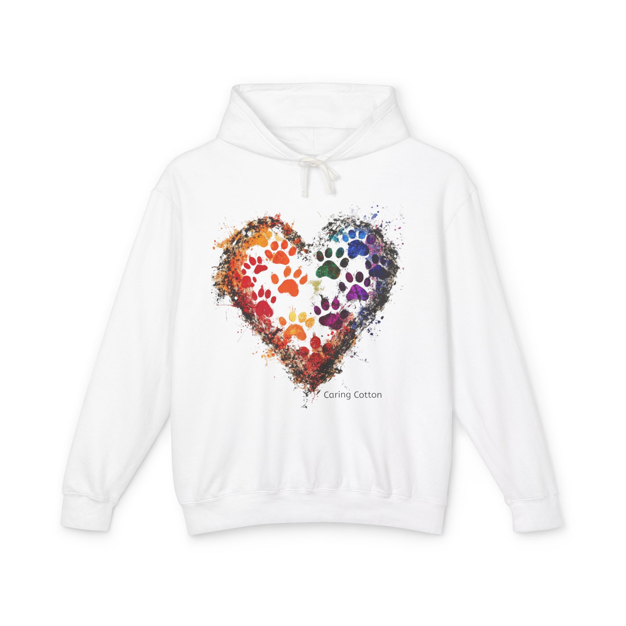 Paw Print Heart Shape Pop Art Hooded Sweatshirt