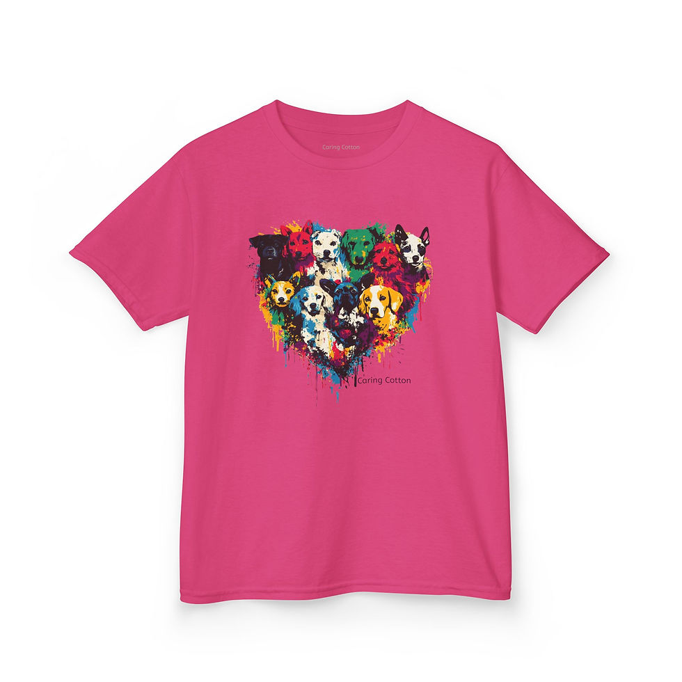 Thumbnail: Kids Dog Heart Shape Pop Art Tee