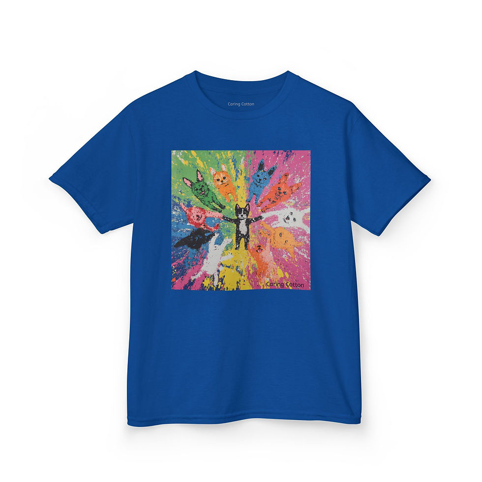 Thumbnail: Kids Cat Pow Wow Pop Art Tee