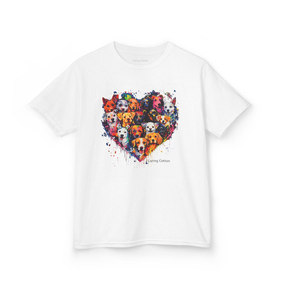 Thumbnail:  Kids Dog Heart Shape Pop Art Tee