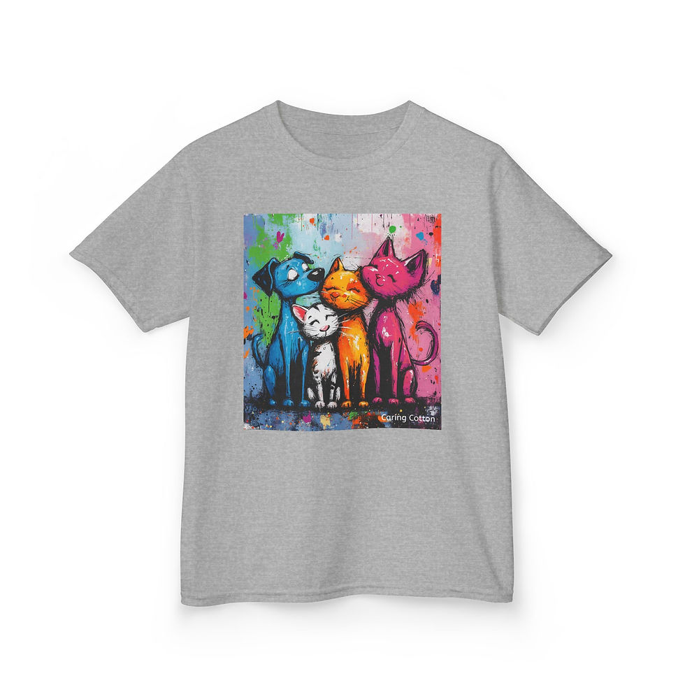 Thumbnail: Kids Cat & Dog Crew Pop Art Tee