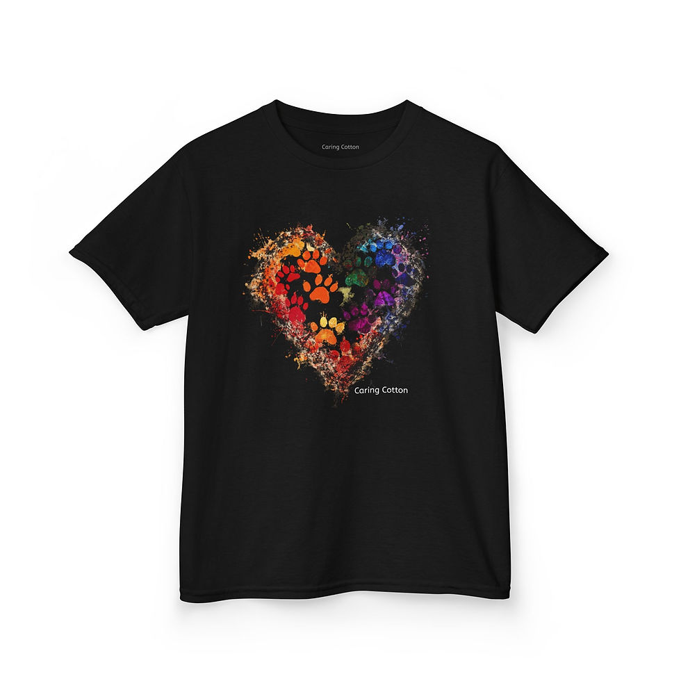 Thumbnail: Kids Paw Print Heart Pop Art Tee