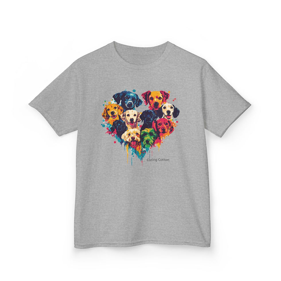 Thumbnail: Kids Dog Heart Shape Pop Art Tee