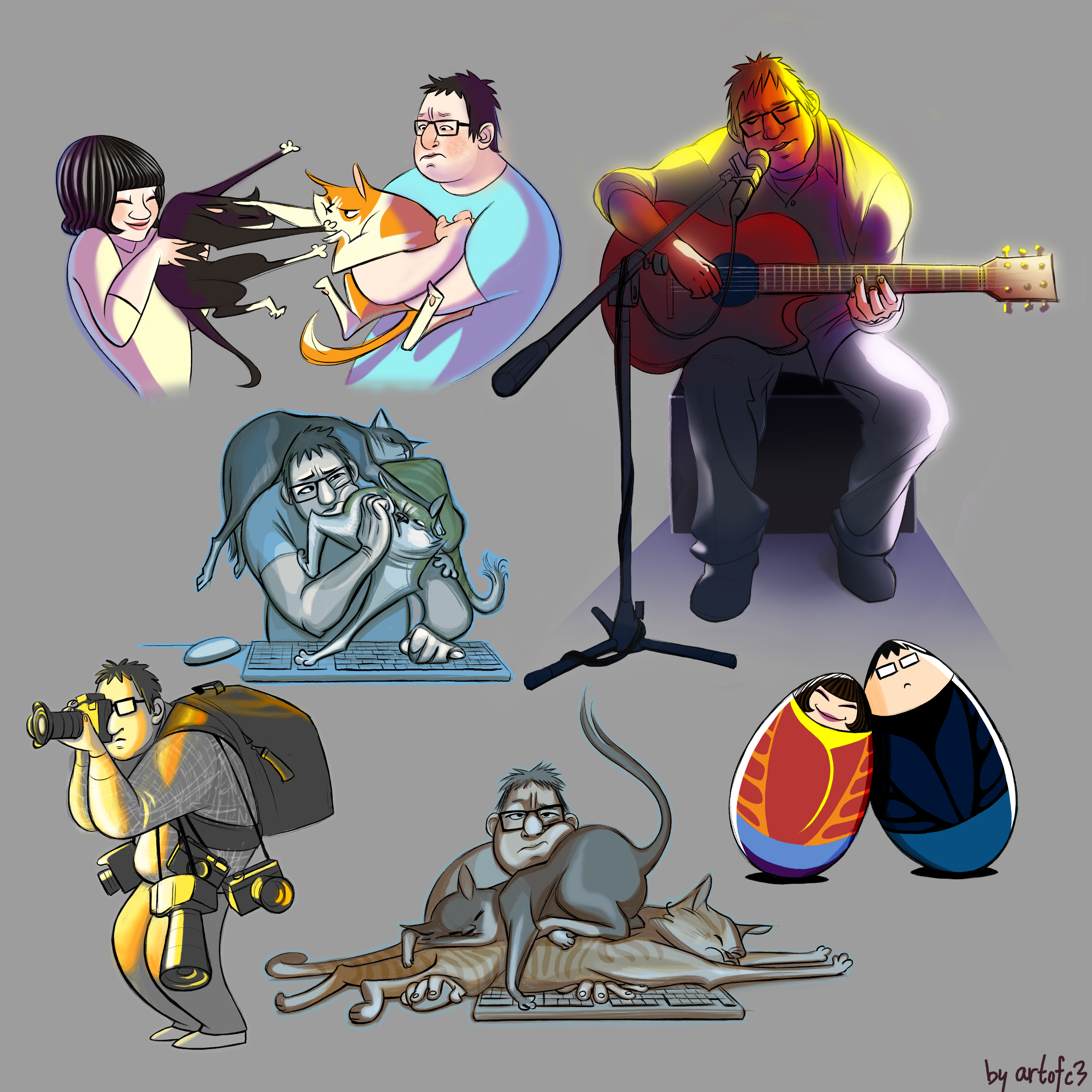 Caricature of Friends 2