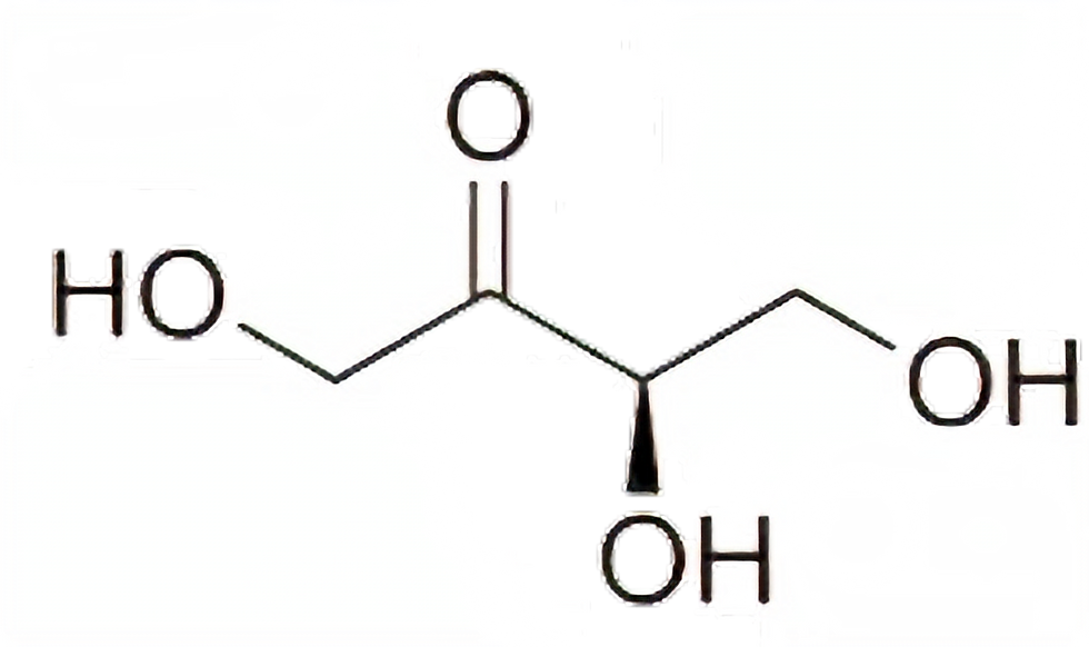 Estrutura química em fundo branco, com grupos HO e OH ligados por linhas pretas.