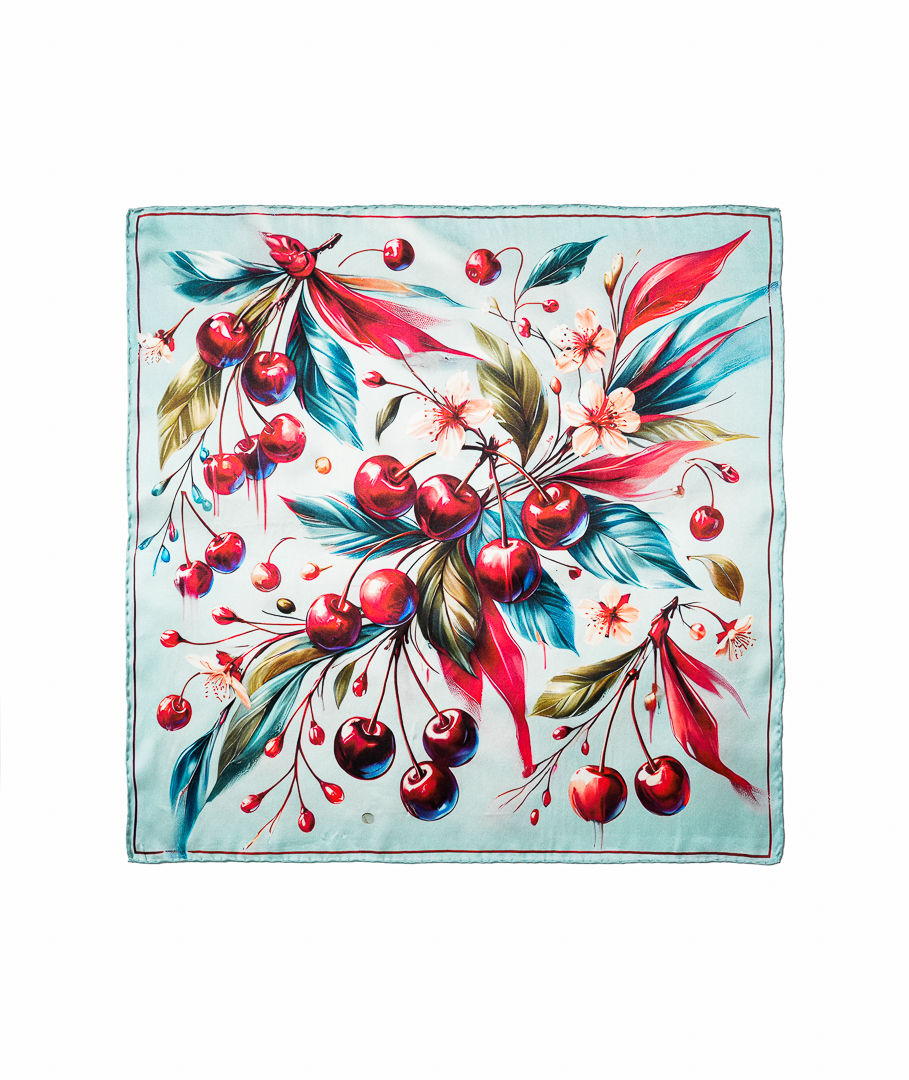 Cherry Whisper %100 İpek Fular