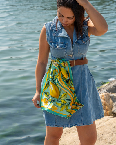Lemon Daze %100 İpek Fular | Veloute