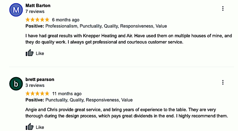 More Five Star reviews from Google