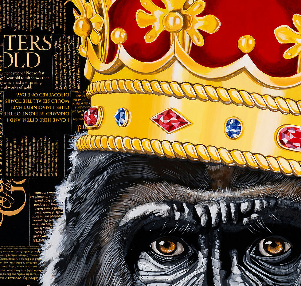 Thumbnail: Gorilla King - Original Collage (61w x 76h x 2.5d cms)