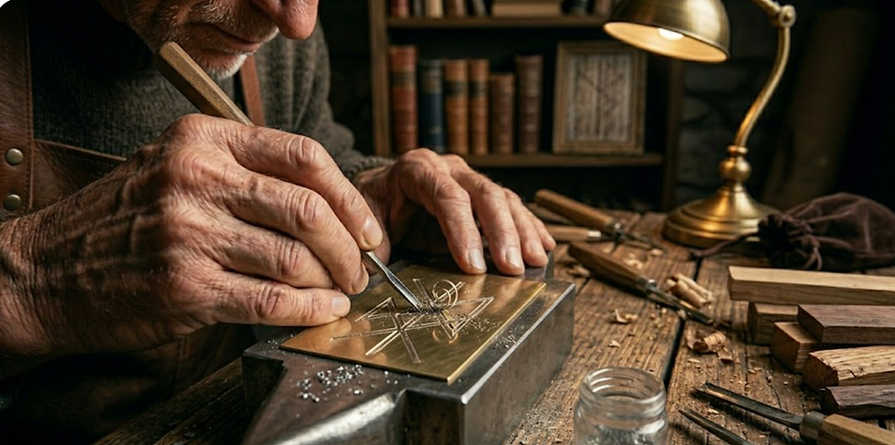 Drawing runes on metal