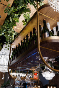 Stylish interior of Hubble Bubble Lounge in Hallandale Beach with modern lighting and lounge seating.