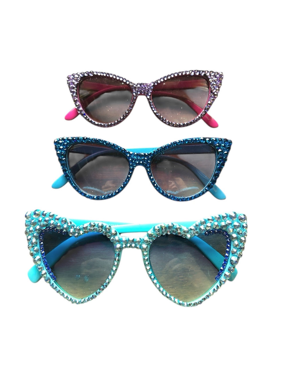 Crystal rhinestone embellished sunglasses by Sarah Sparkles