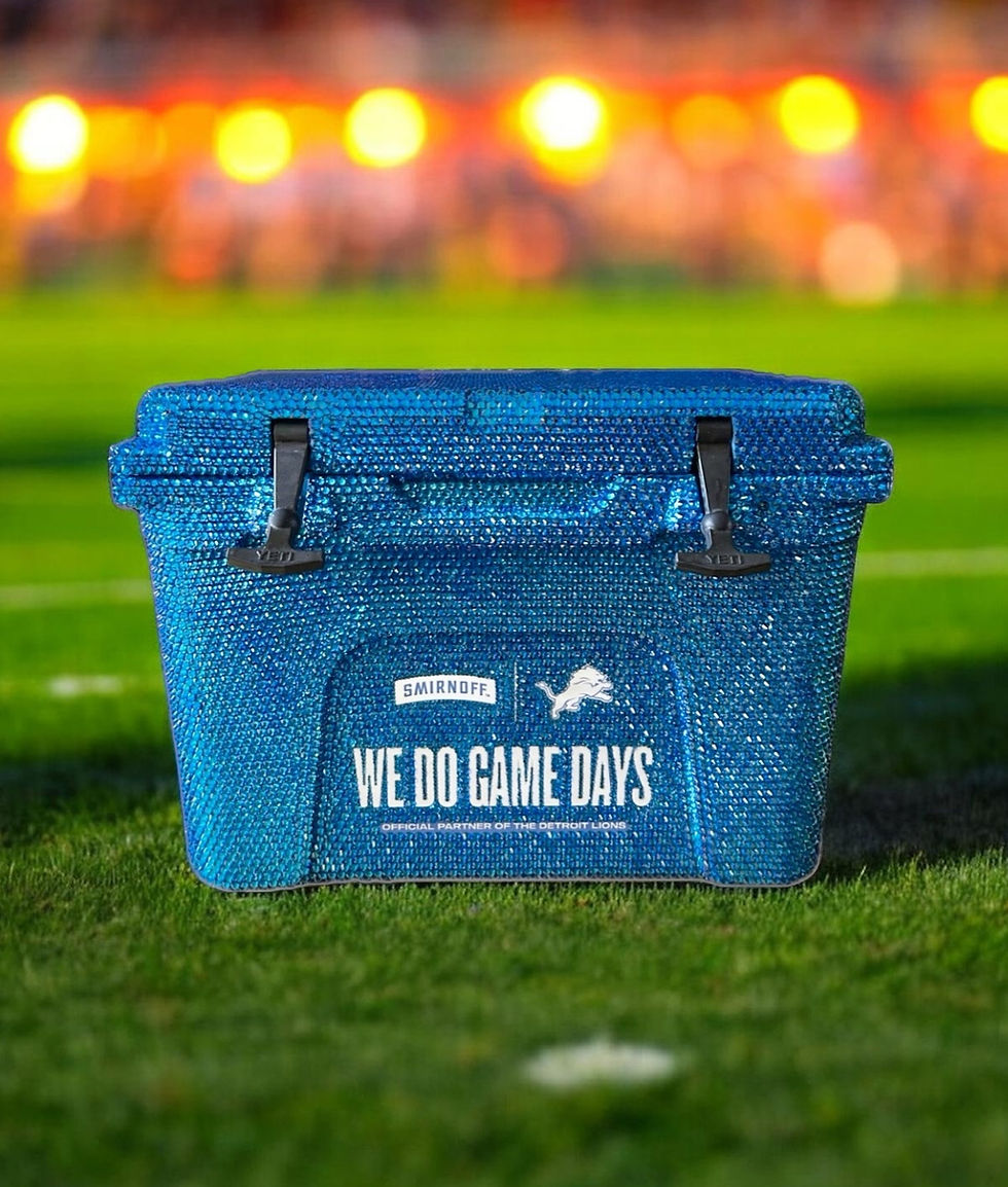 Bedazzled rhinestone 'Buffalo Bills x Smirnoff' Yeti by Sarah Sparkles