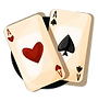 Cartas de baralho ás dos naipes espadas e copas