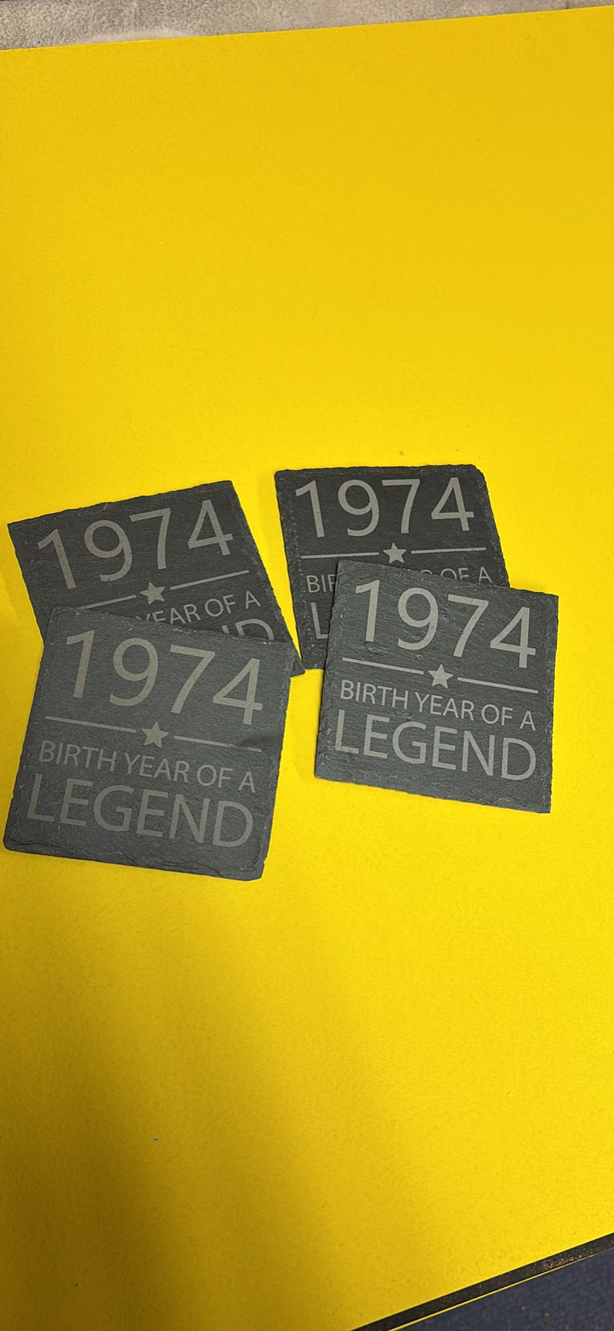 Thumbnail: Birth year of a Legend. Engraved slate coaster  