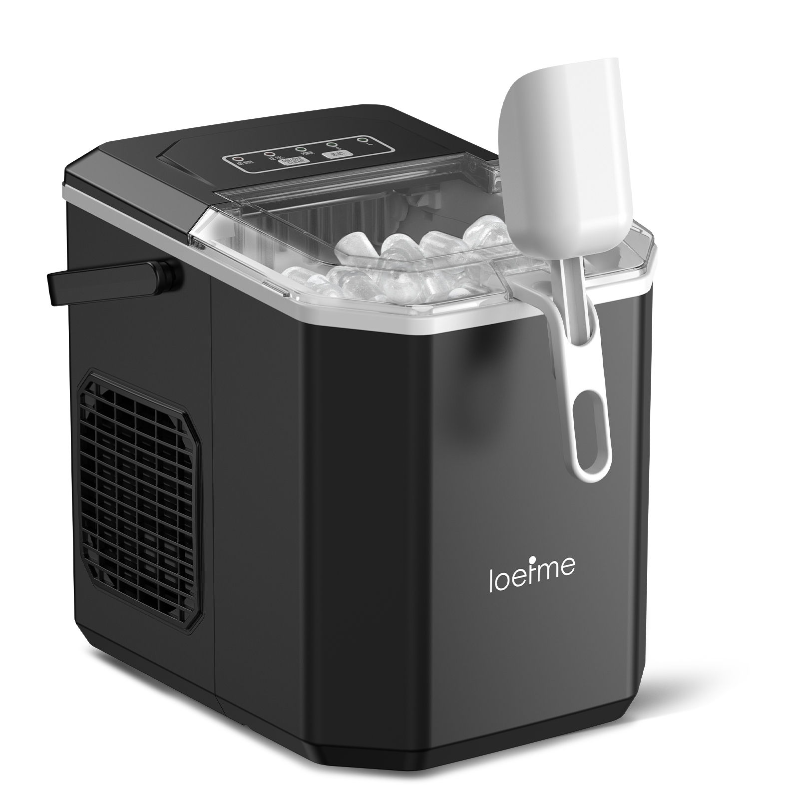 LOEFME 12kg/24h Electric Ice Maker Machine Bullet Ice 6 Mins 9pcs Ice Cubes Self