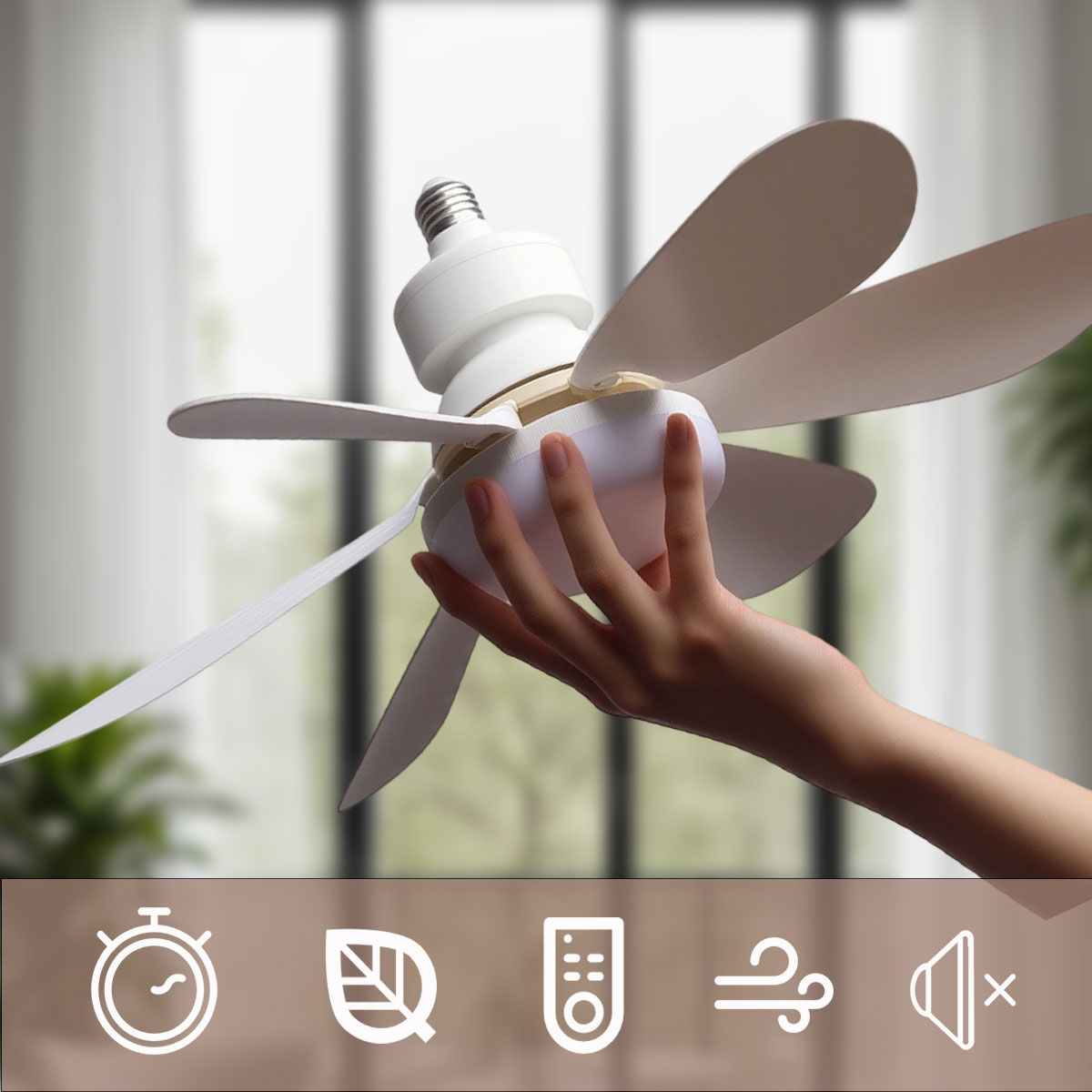 LED 40W ceiling fan light E27 with remote control for dimming, suitable for livi