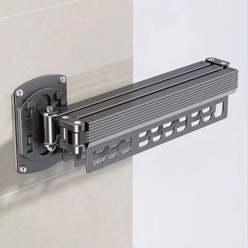 Drill-Free Invisible Folding Retractable Clothes Rack, Balcony Bay Window Outdoo
