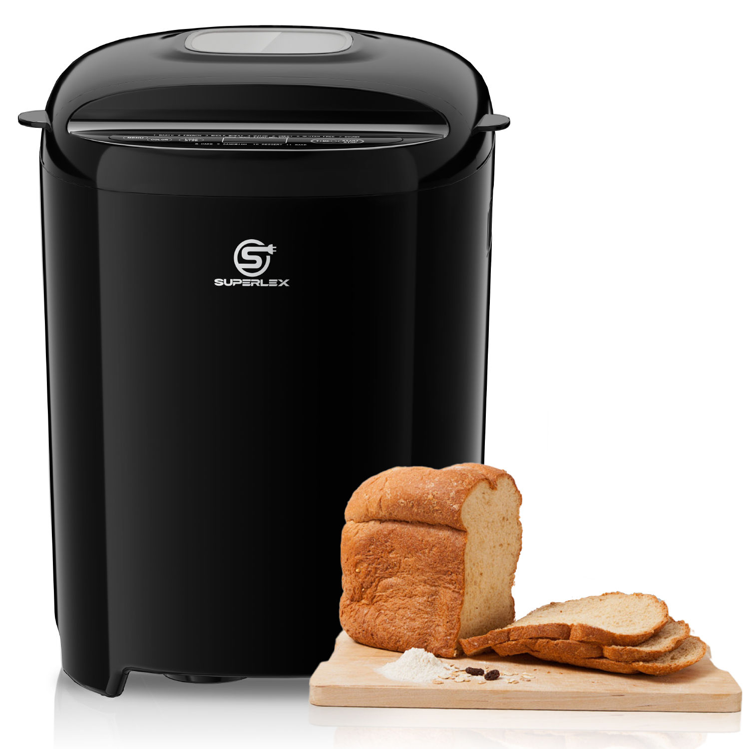 SUPERLEX 550W Power Bread Maker Multi Functions 11 Programs 3 Browing Levels Eas