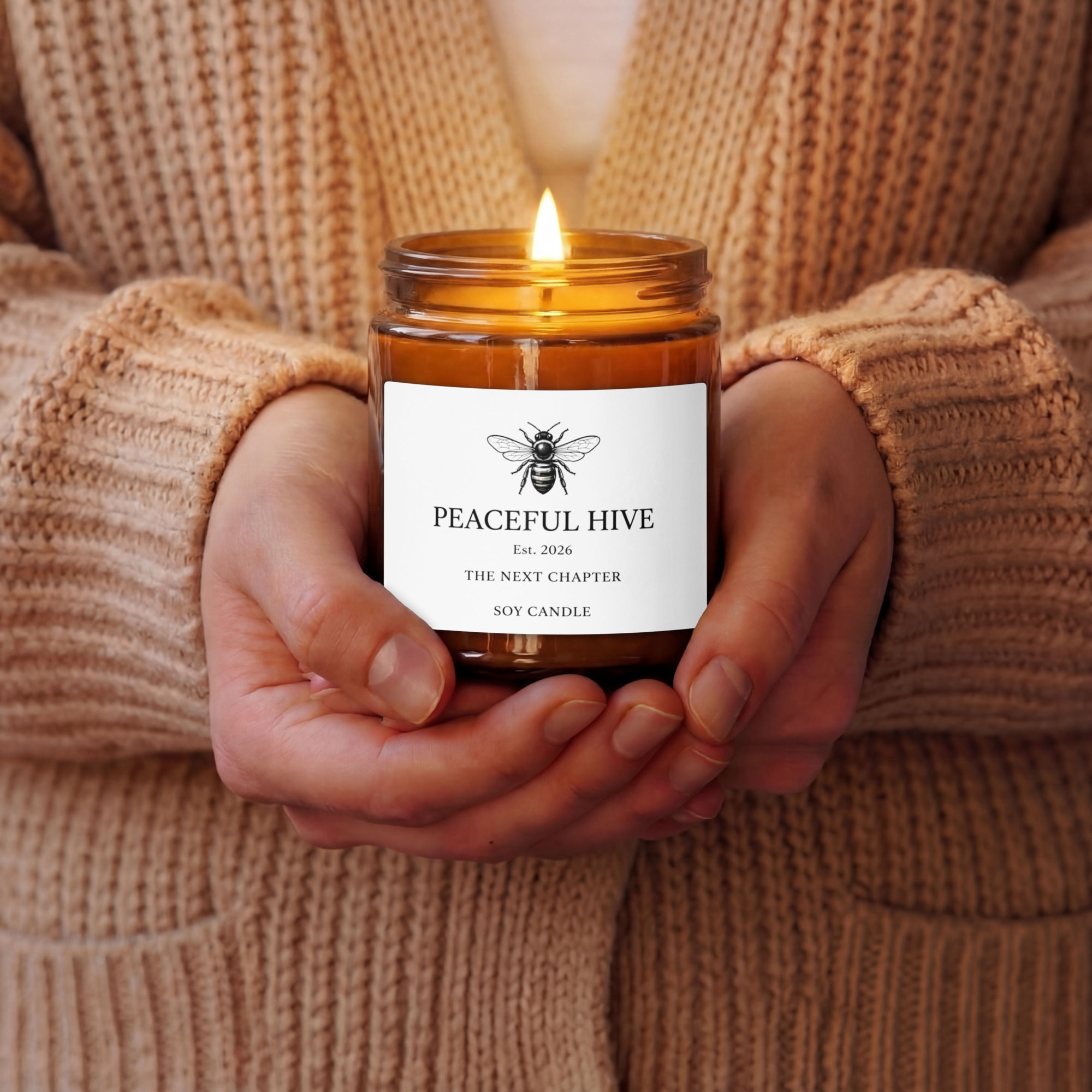 Amber jar soy candle The Next Chapter Cinnamon Vanilla