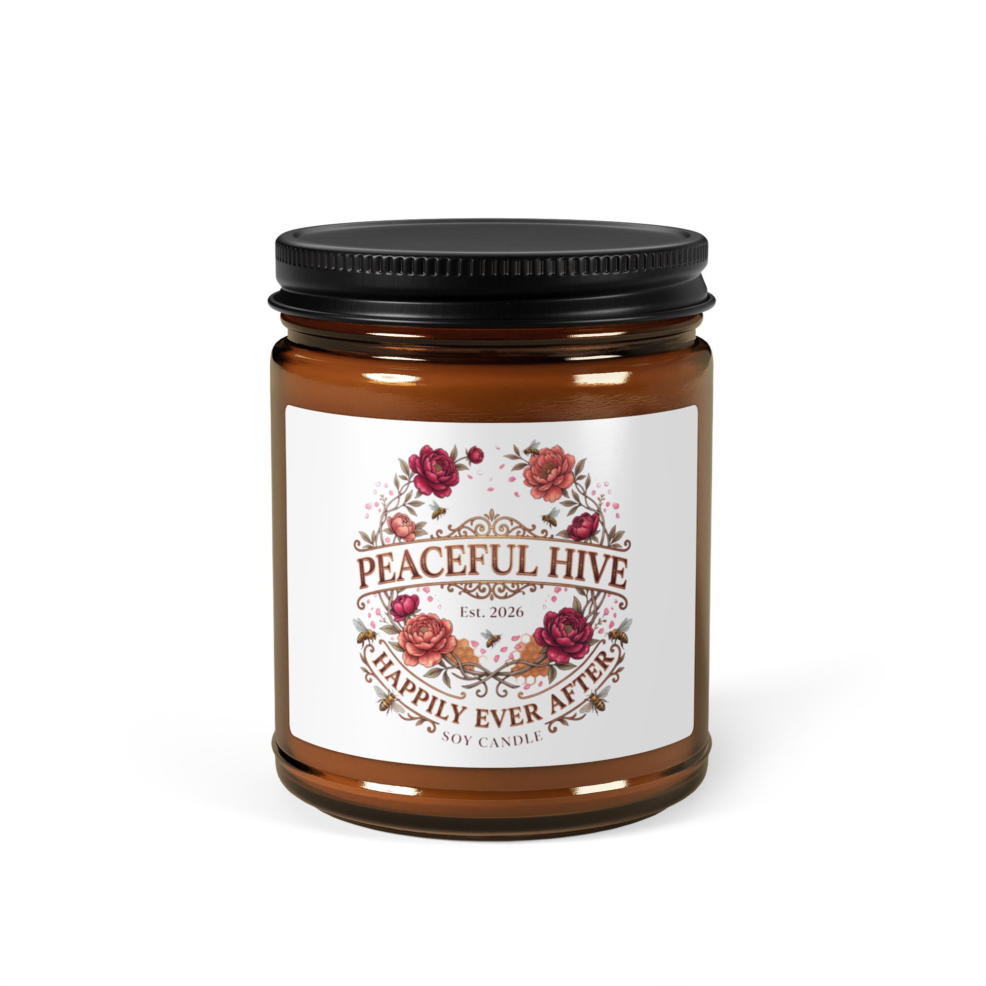 Amber jar soy candle Happily Ever After 2 Cinnamon Vanilla