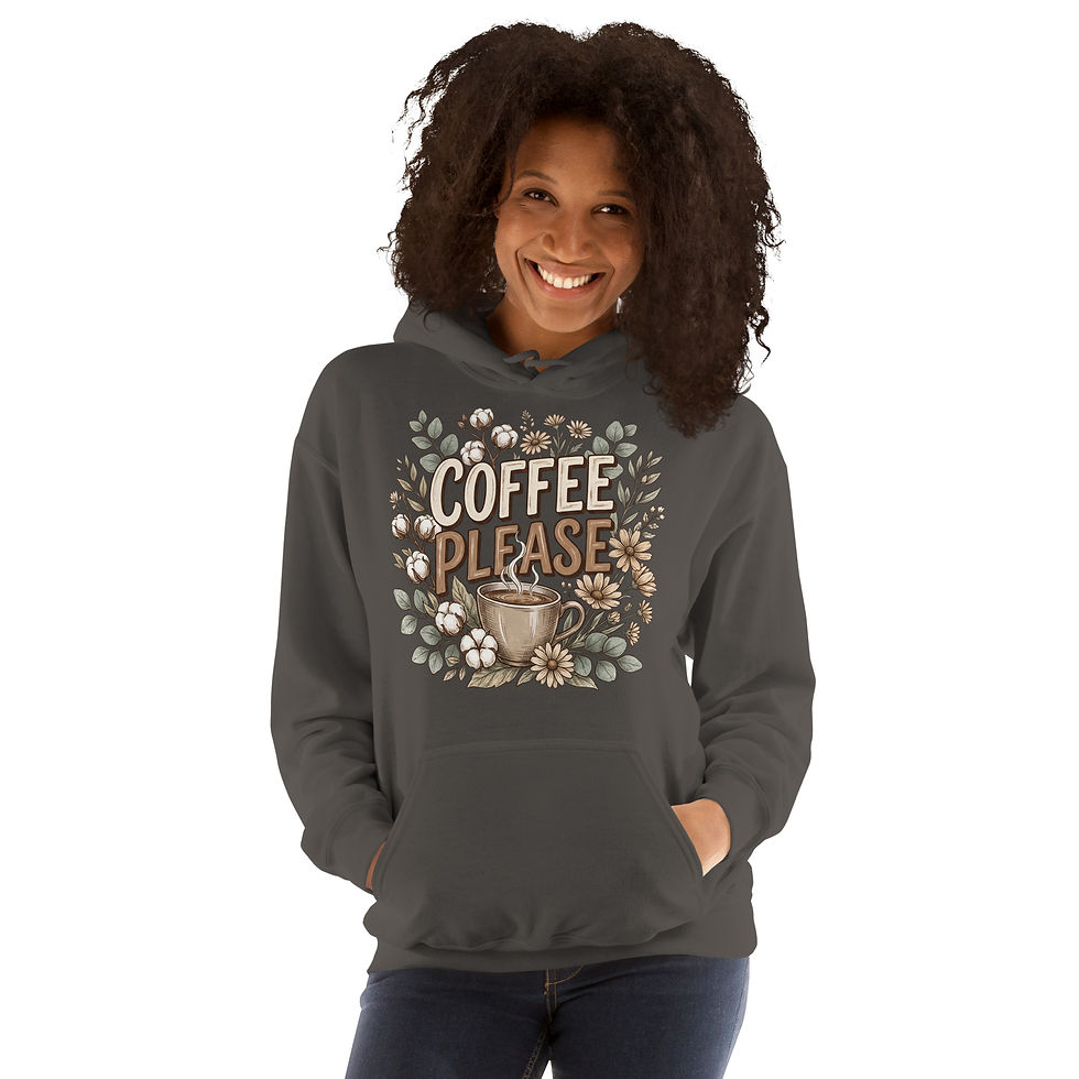 Thumbnail: Unisex Hoodie Coffee Please style 9