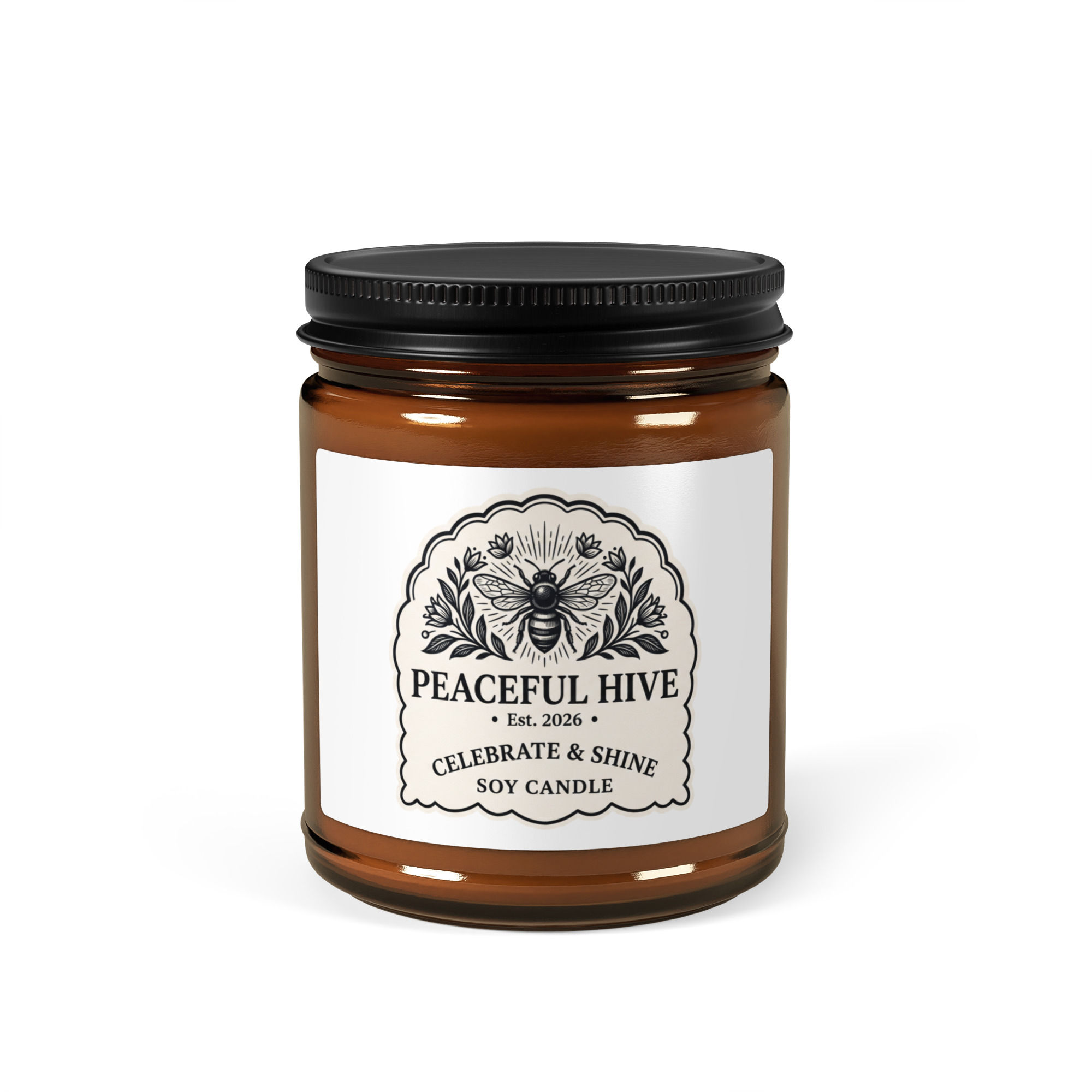 Amber jar soy candle Celebrate and Shine Cinnamon Vanilla