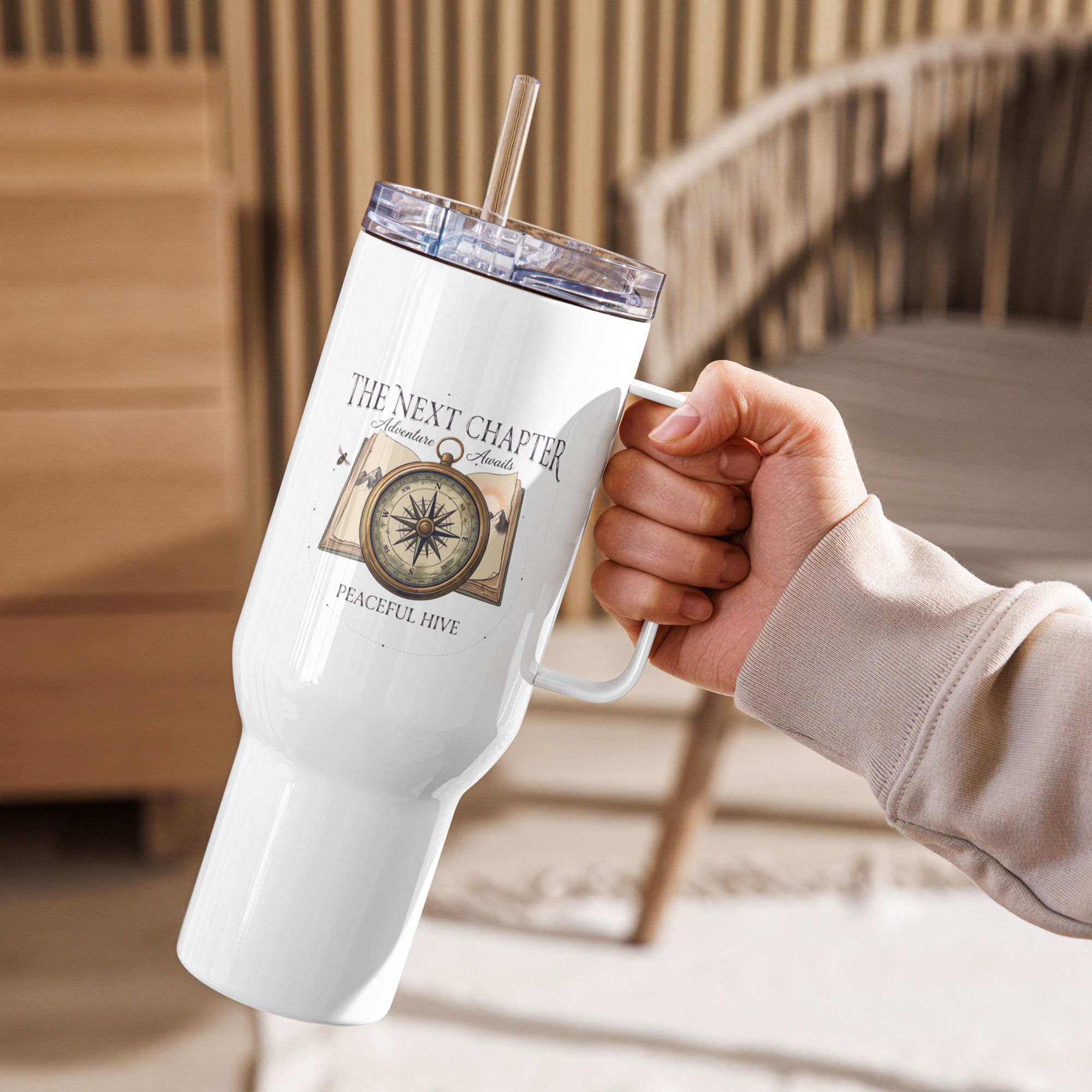 Travel mug with a handle The Next Chapter