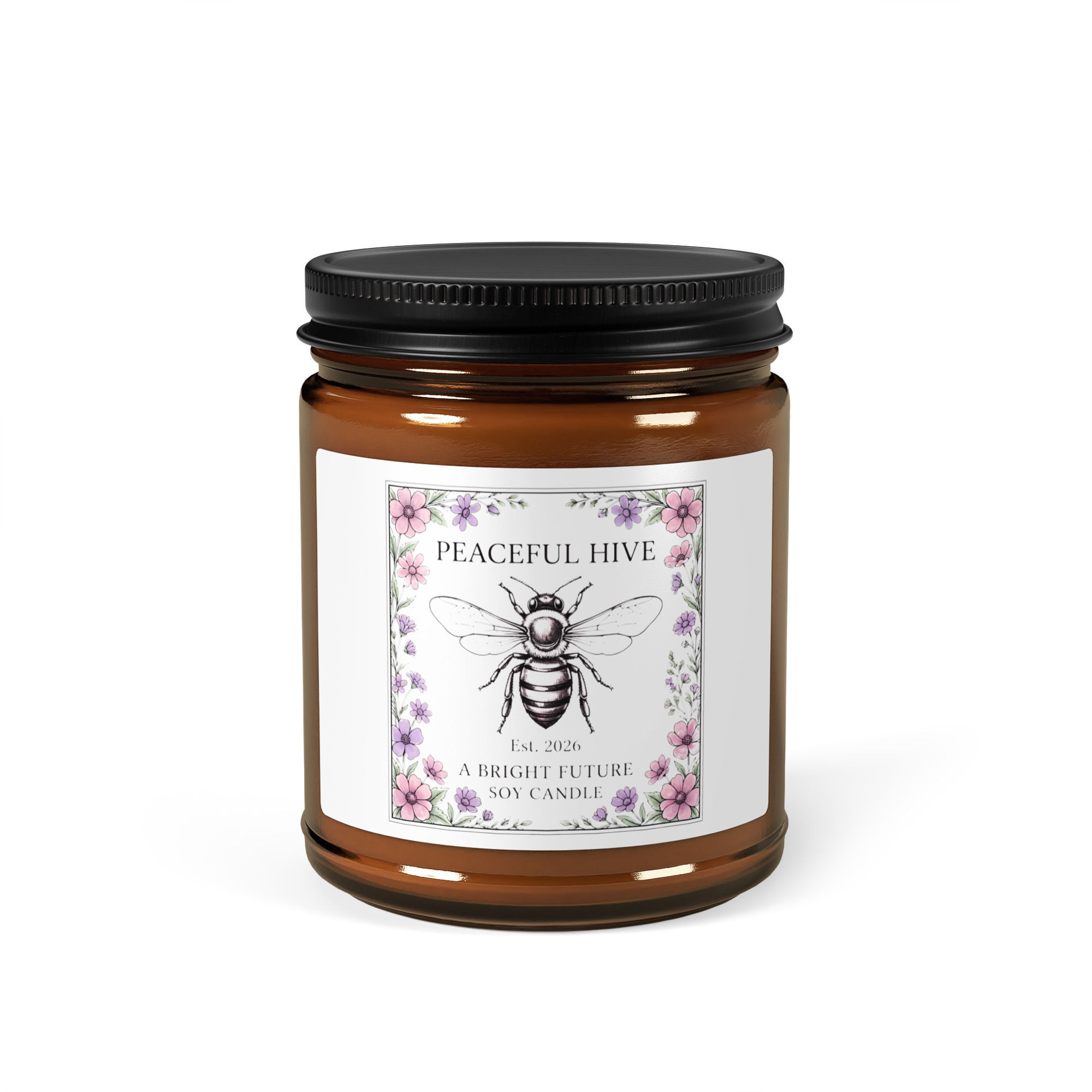 Amber jar soy candle A Bright Future pastel White Sage + Lavender