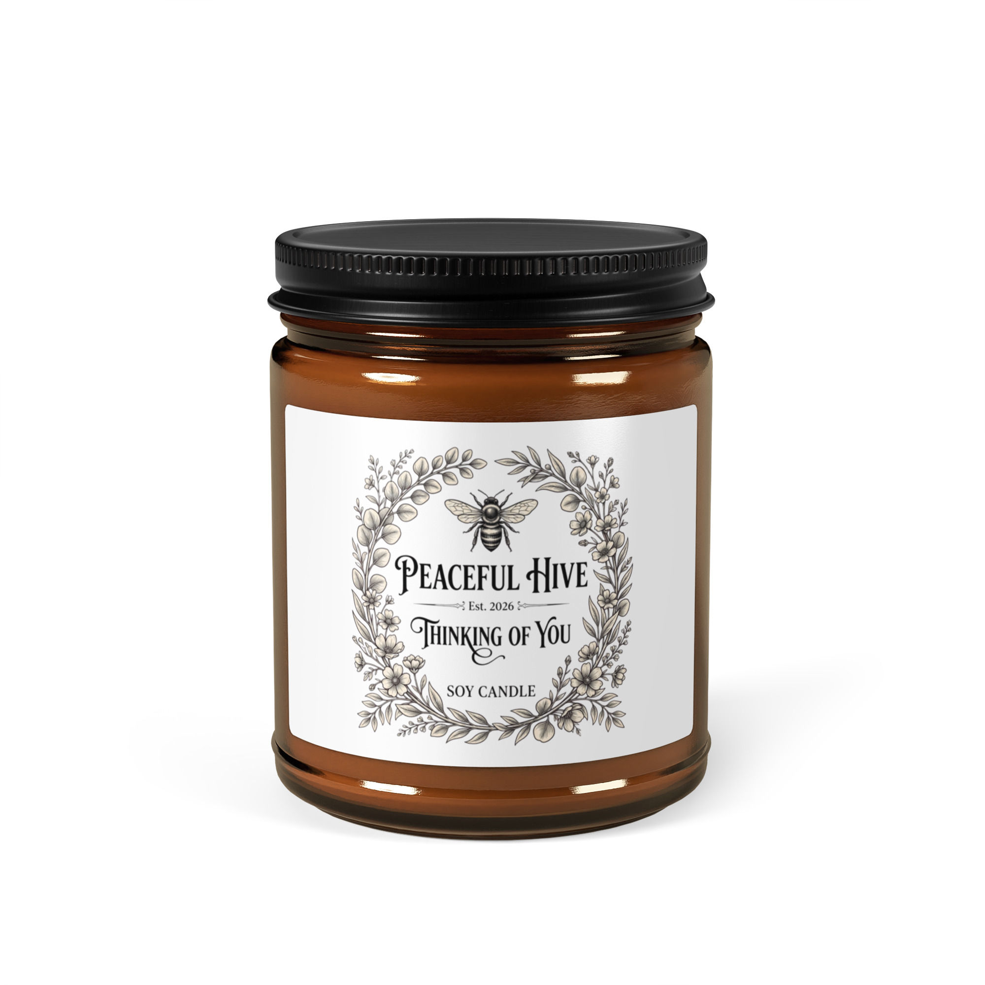 Amber jar soy candle Thinking of You 3 White Sage + Lavender