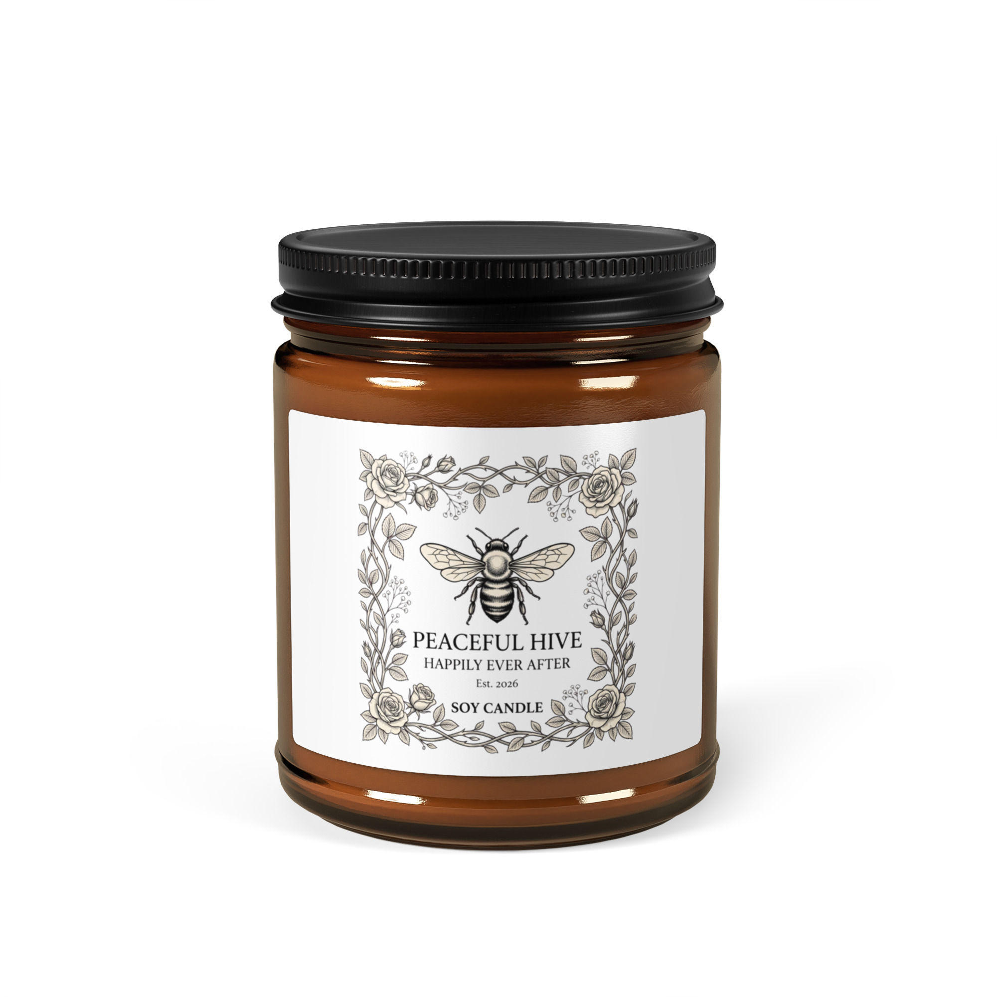 Amber jar soy candle Happily Ever After Cinnamon Vanilla