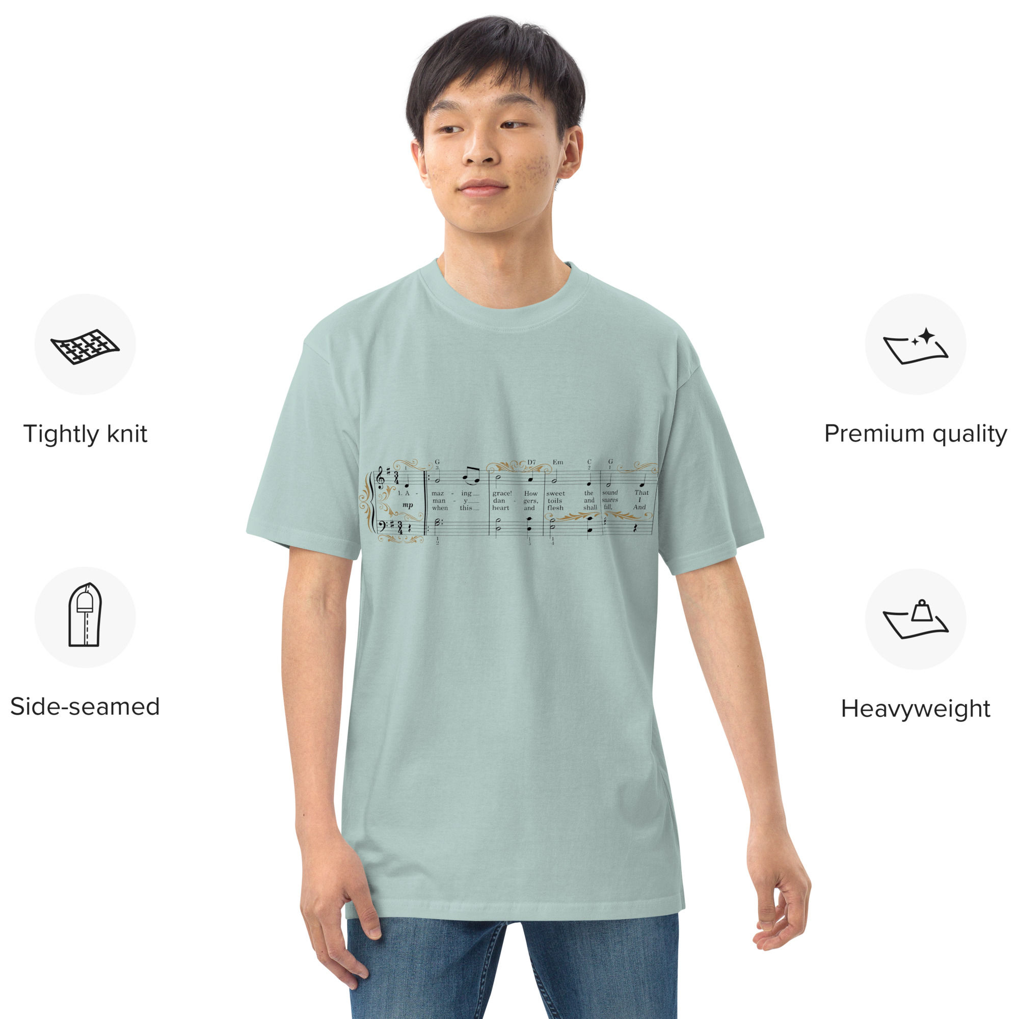 Men’s premium heavyweight tee Agava Amazing Grace
