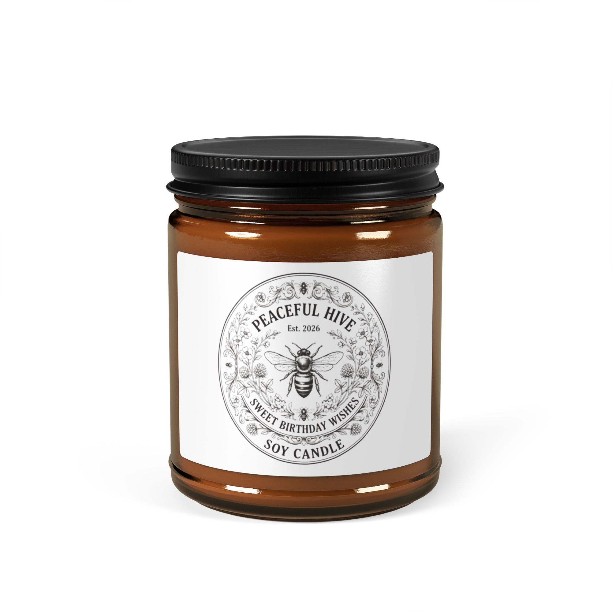 Amber jar soy candle Sweet Birthday Wishes White Sage + Lavender