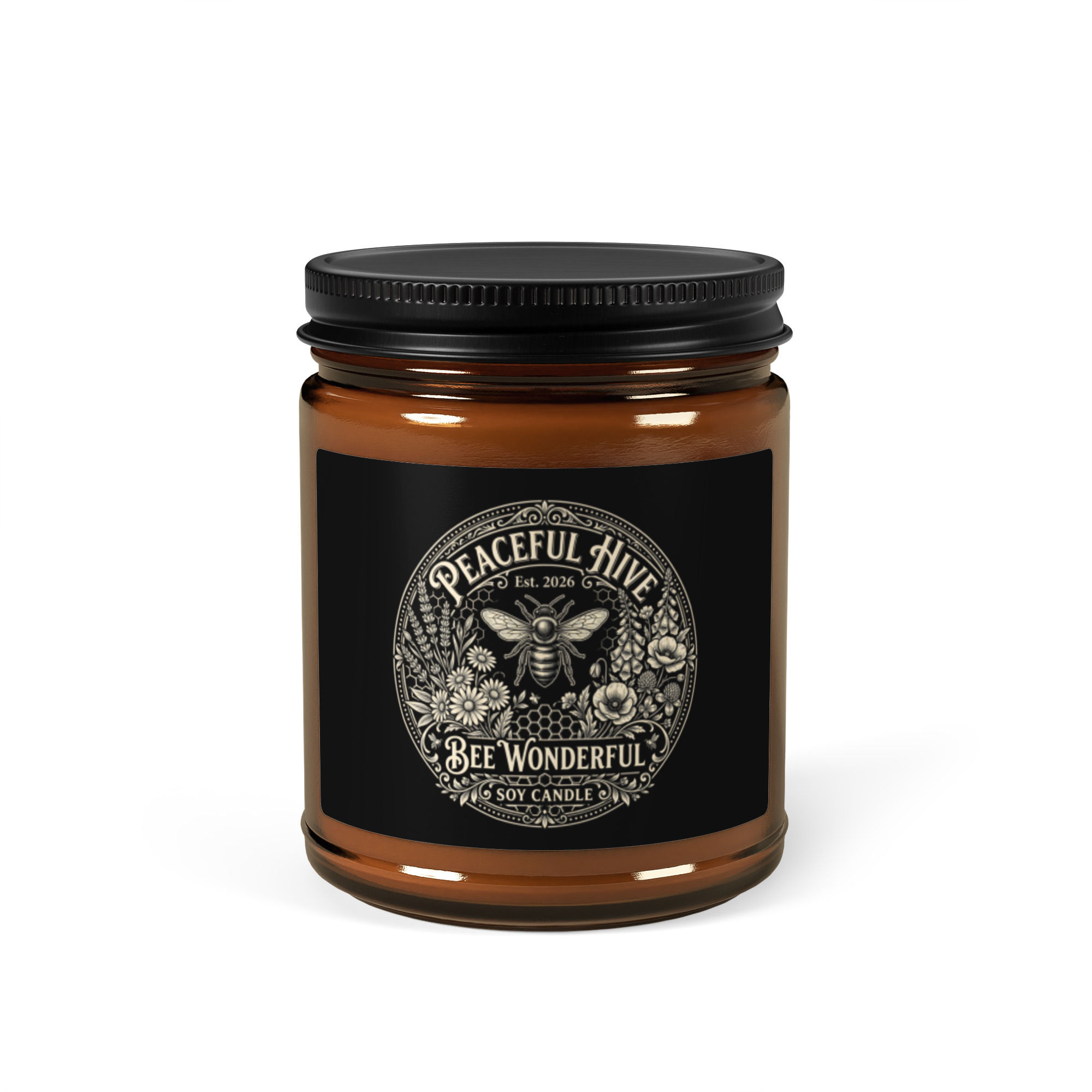 Amber jar soy candle Bee Wonderful 2 White Sage + Lavender