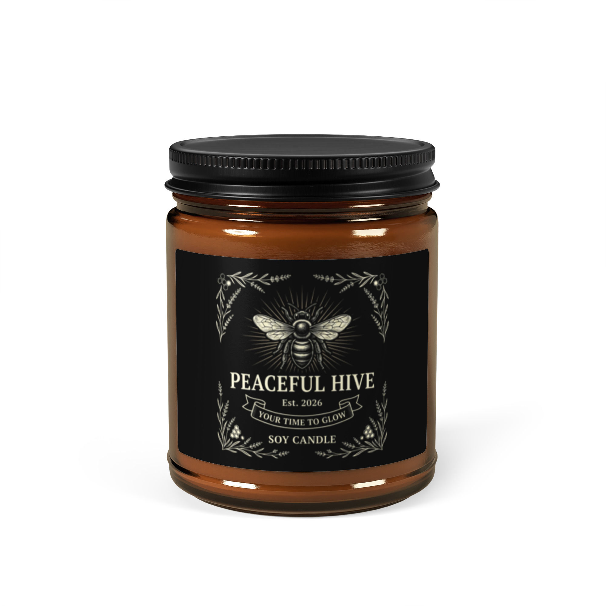 Amber jar soy candle Your Time To Glow White Sage + Lavender