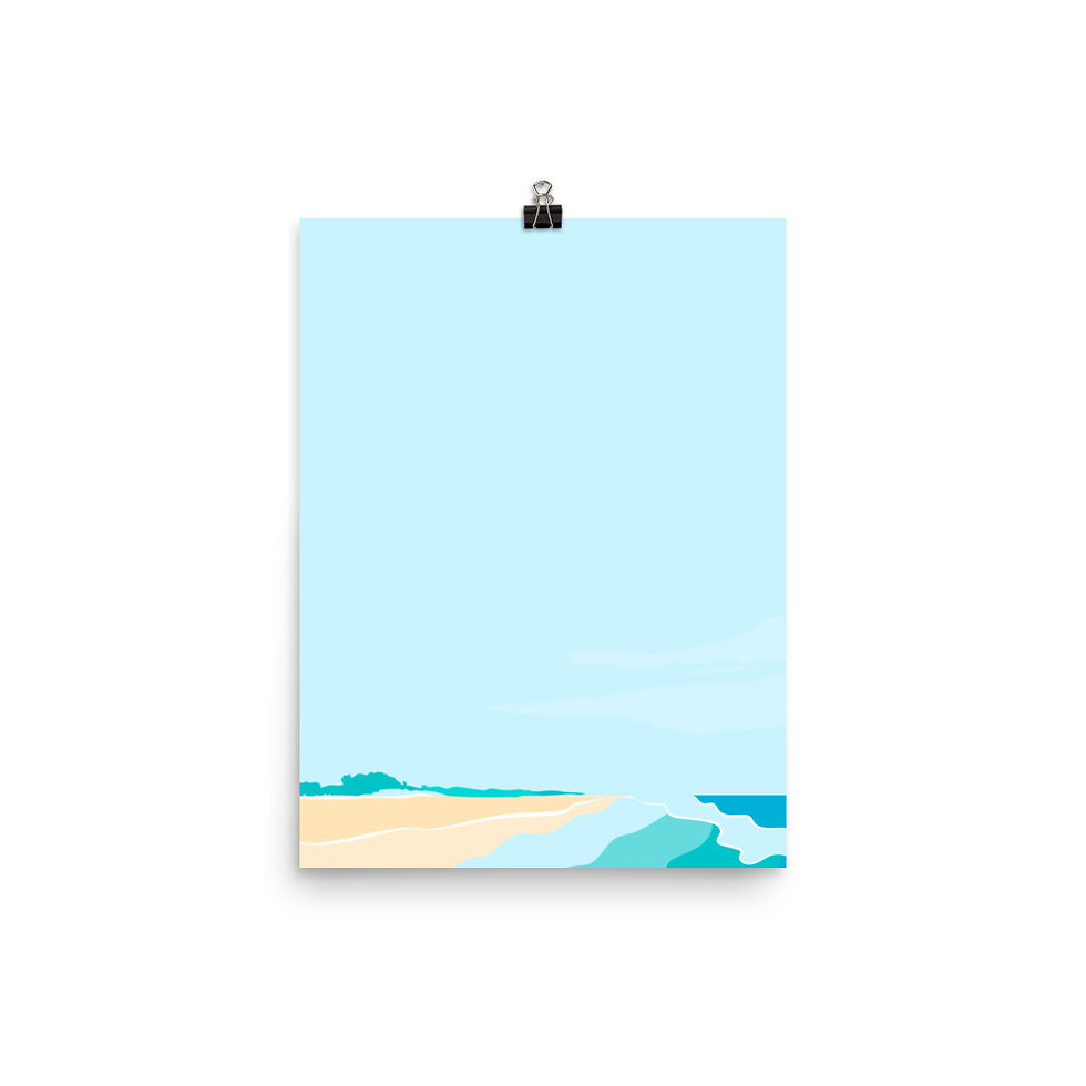 Thumbnail: Woolgoolga Beach NSW Light Blue Sky Poster